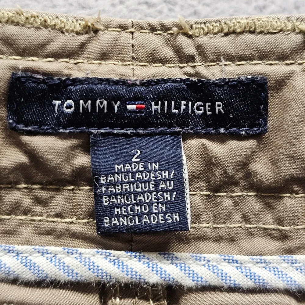 Tommy Hilfiger Cargo Shorts Womens 2 Tan Khaki Cotton Utility Casual HMN-REG